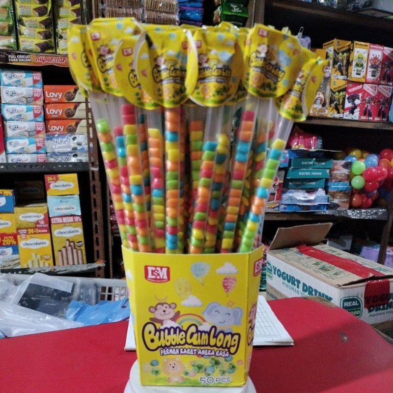 

Bubble GumLong Permen Karet Aneka Rasa 1 box 50pcs