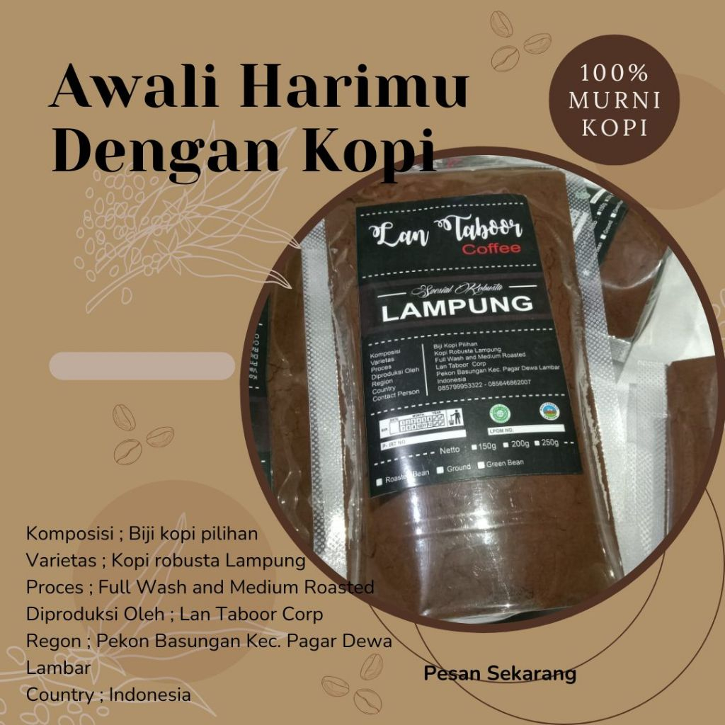 

Kopi Asli Lampung Bukan Campuran Mantap Nikmat [200 gr]