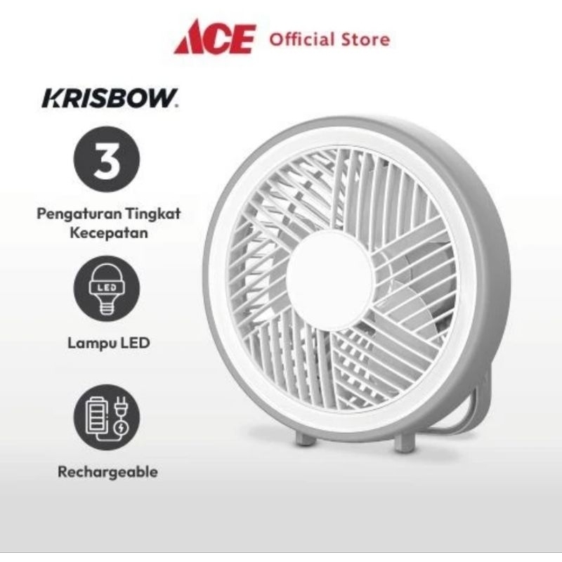 KRISBOW Kipas Dan Lampu Darurat - Portable Fan 6 inch