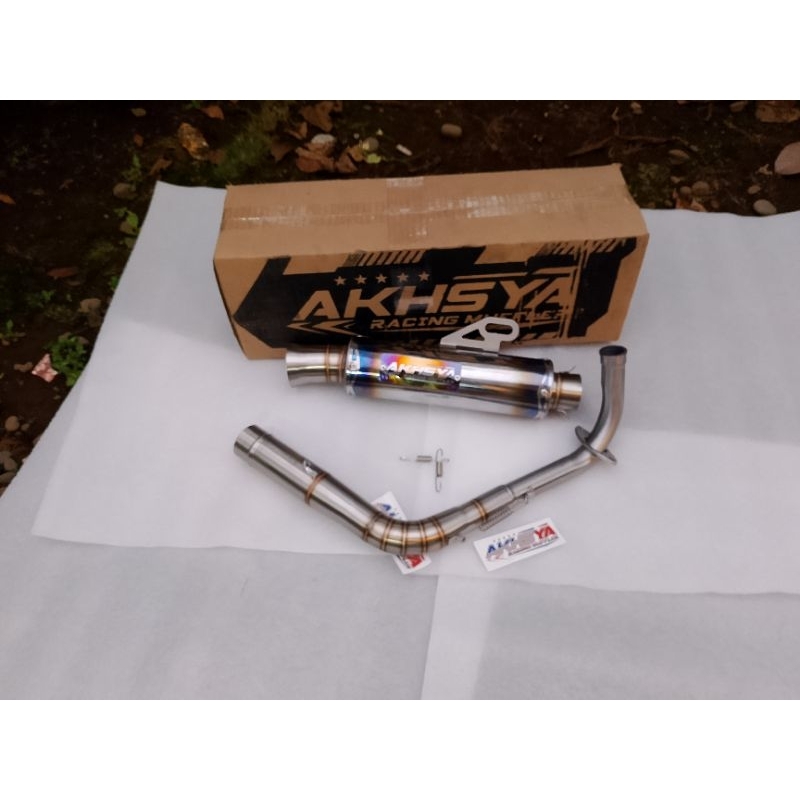 knalpot Salemba BLUE EDITION ceklis jungstyle original AKHSYA MUFFLER inlet 38 MM untuk aerox Vario 
