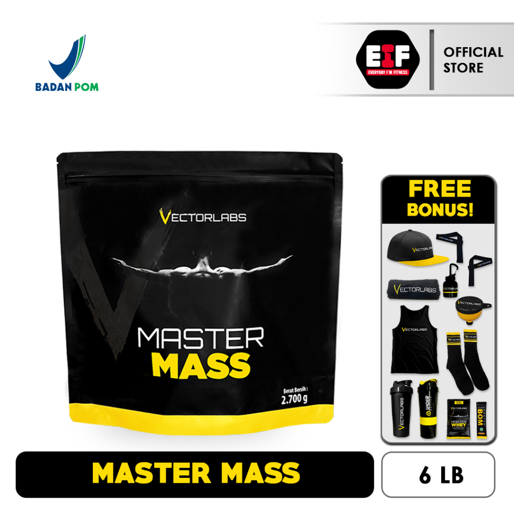 MASTER MASS VECTORLABS 6 LB LBS MASS AND WEIGHT GAINER SUSU FITNESS PRIA DAN WANITA PENAMBAH BERAT B