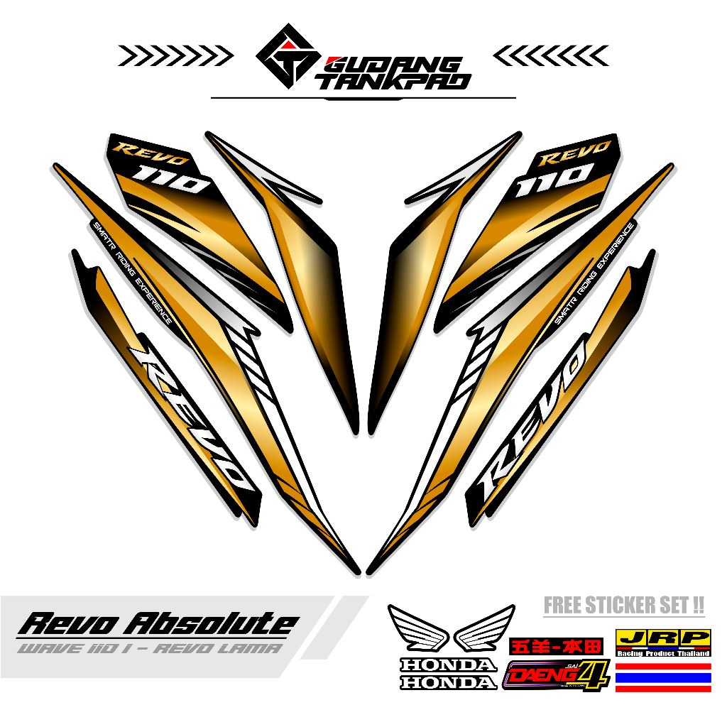 STIKER STRIPING LIS REVO ABSOLUT  KODE 1 / STRIPING SET BODI REVO / STIKER REVO / REVO 110 / REVO AB