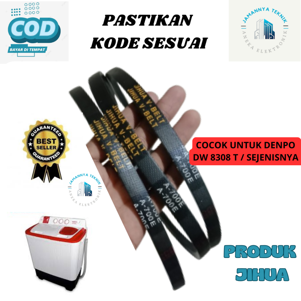 V-BELT MESIN CUCI 2 TABUNG A700E VAN BELT A-700 E PANBEL A 700 E