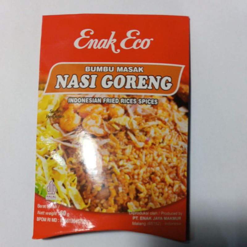 

Enak Eco" Bumbu Masak Nasi Goreng, berat bersih 60gram