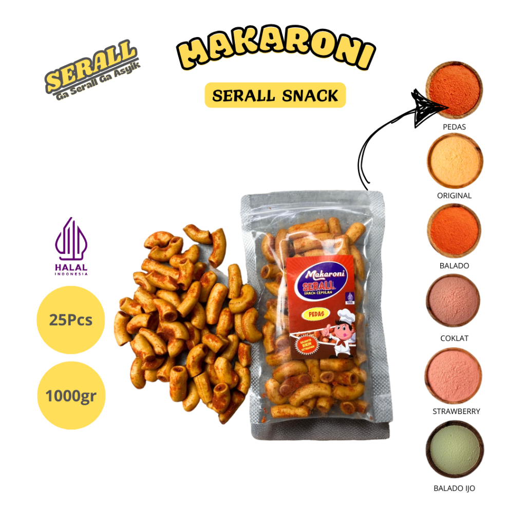 

SERALL Macaroni Bantat Pedas Gurih Bikin Ketagihan Isi 25