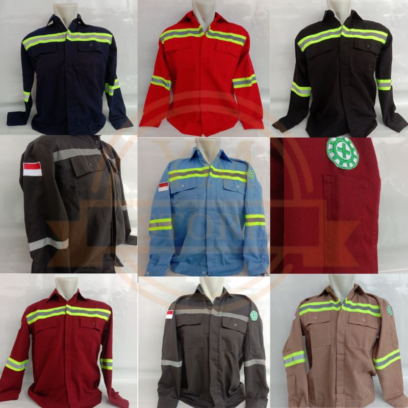 Baju safety lengan panjang dan baju safety lengan pendek / baju safety k3