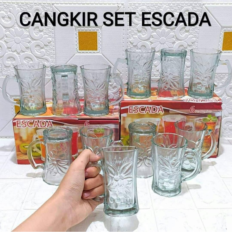 Gelas cangkir escada set 6 / Gelas cangkir teh / kopi