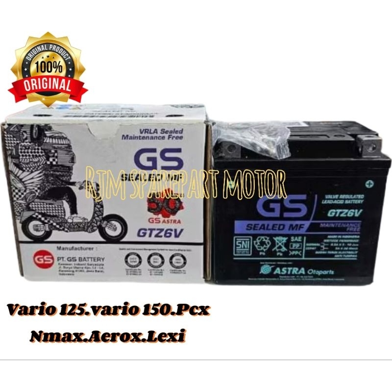 GS ASTRA Aki Motor Full Kering Aerox Nmax Vario 150 Vario 125 Esp Pcx Gtz6v Original Astra
