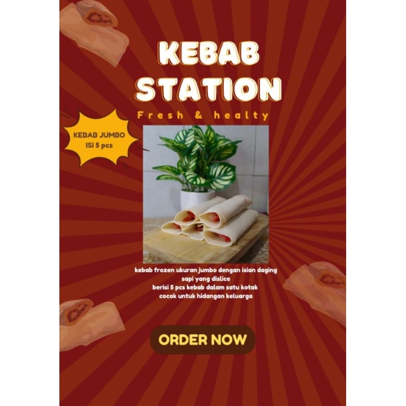 

KEBAB STATION FROZEN ORIGINAL JUMBO 1 BOX ISI 5 KEBAB