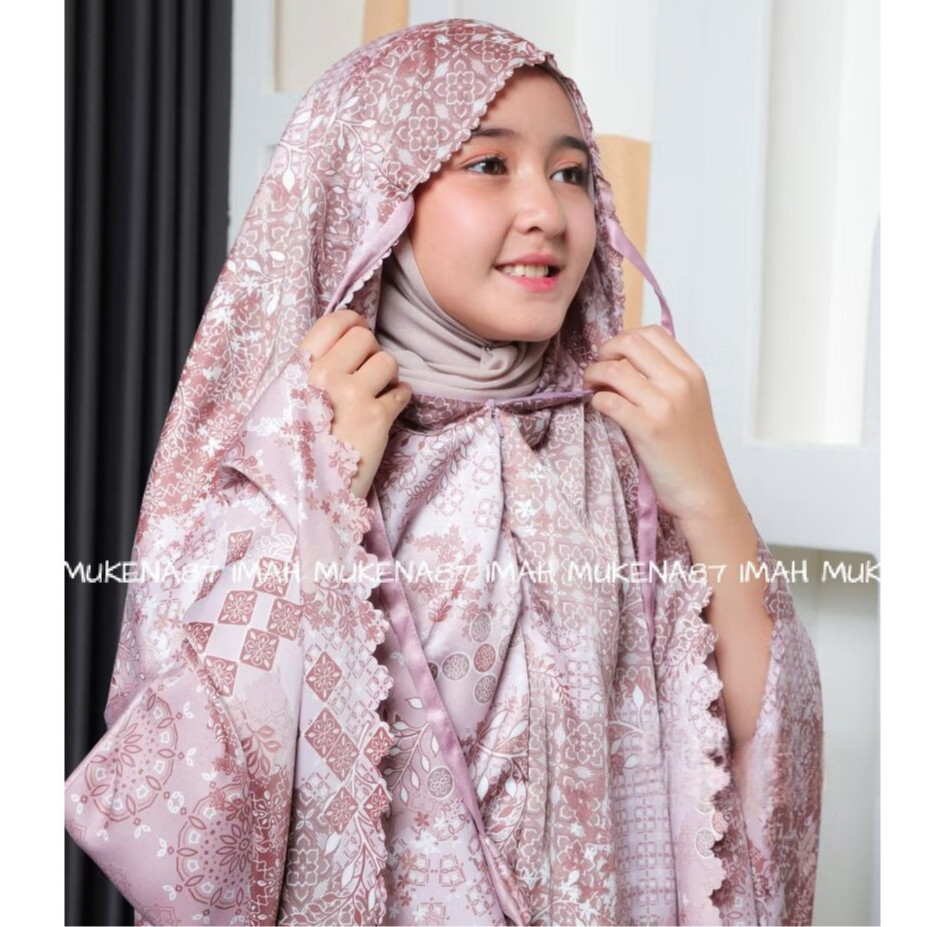 Mukena Anak Tanggung Sutra Silk Lasercut 2 in1 Ayyana Mukenah Anakk Mewah Premium Terbaru ( 9 - 13 t