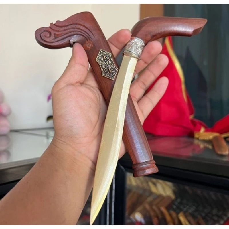 Kawali Bugis asli besi kuningan super mewah