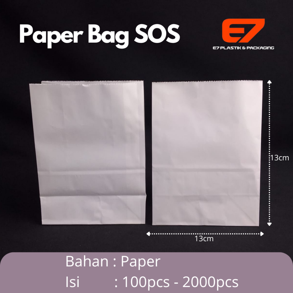 Paper SOS Bag Putih - Kantong Kertas - Food Paper Bag
