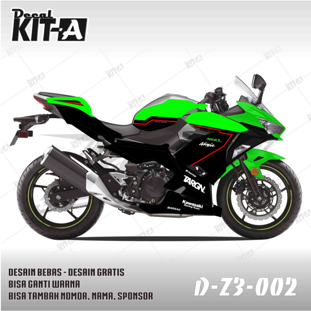 Decal Ninja 250 FI full body custom design MOTIF SIMPLE KEREN Z3-003
