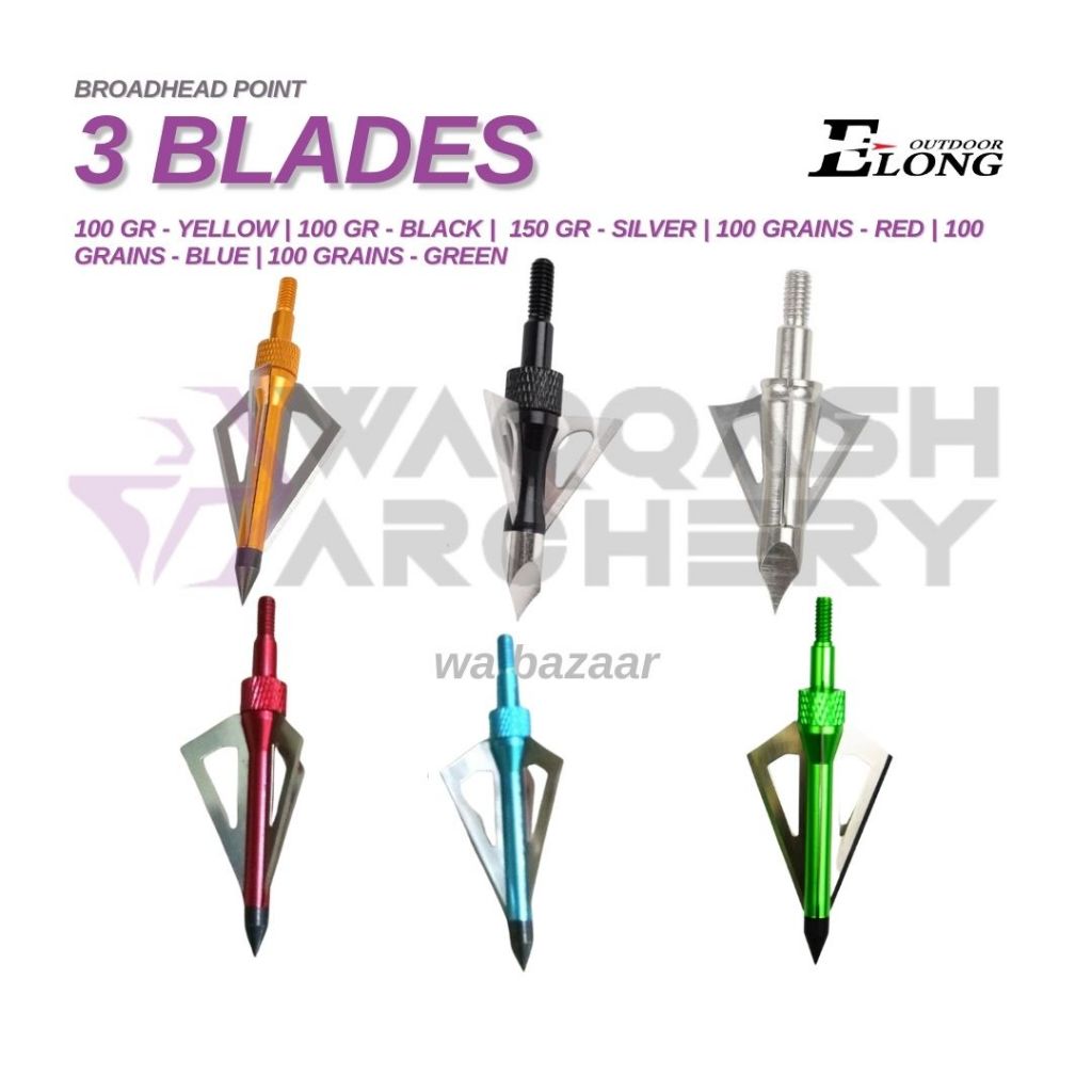 ELONG 3 BLADES BROADHEAD Hunting Point anak Panah untuk Berburu