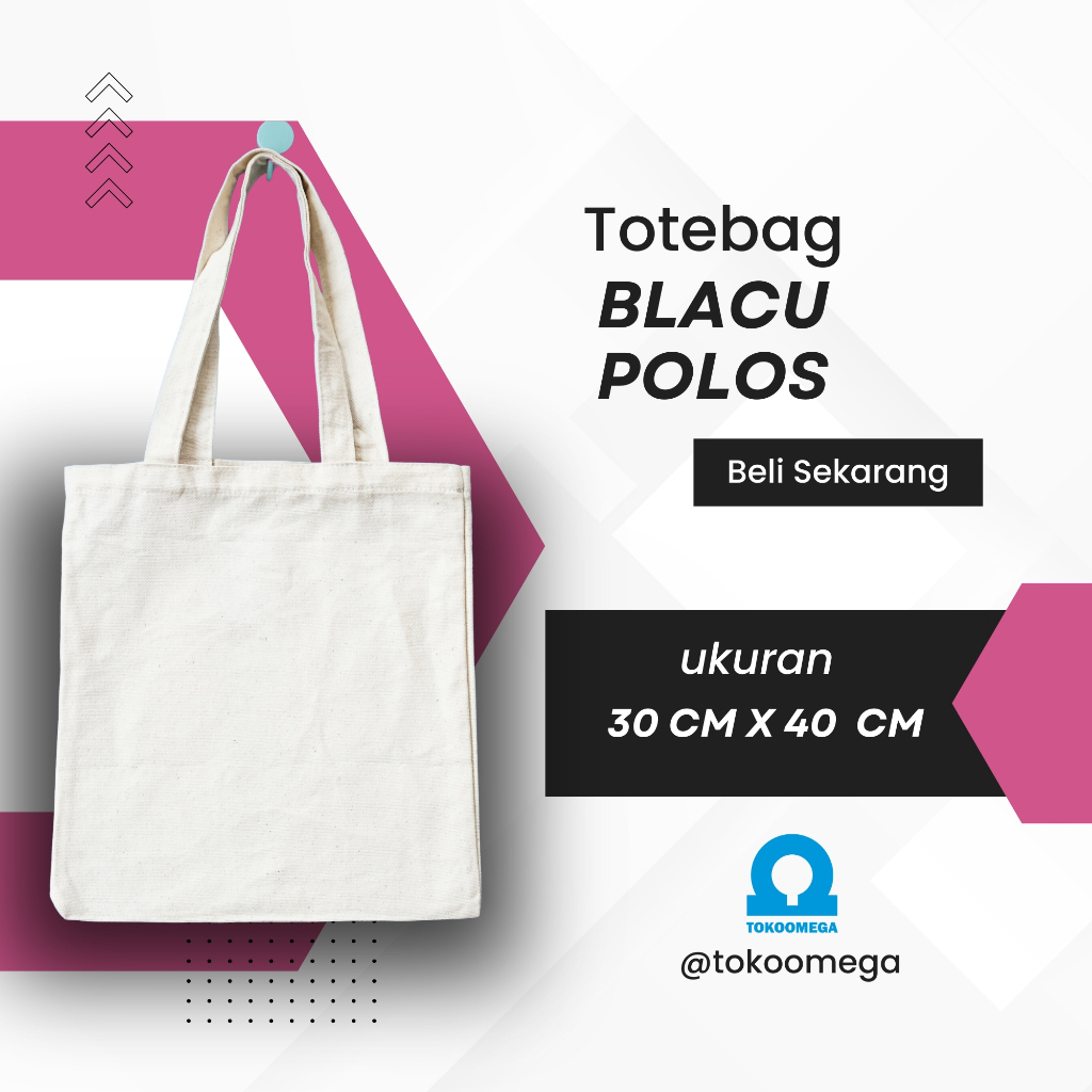 TOTEBAG POLOS BAHAN BLACU UKURAN 30x40