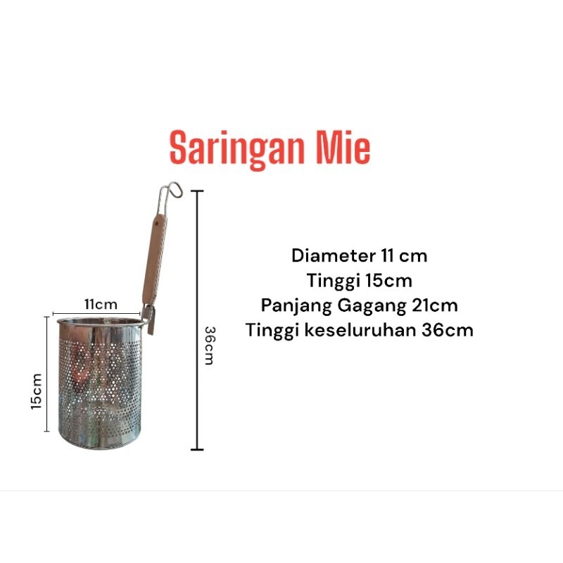 Saringan Mie Kocok, Pasta, Strainer Premium, Tirisan Mie Bahan Stainless