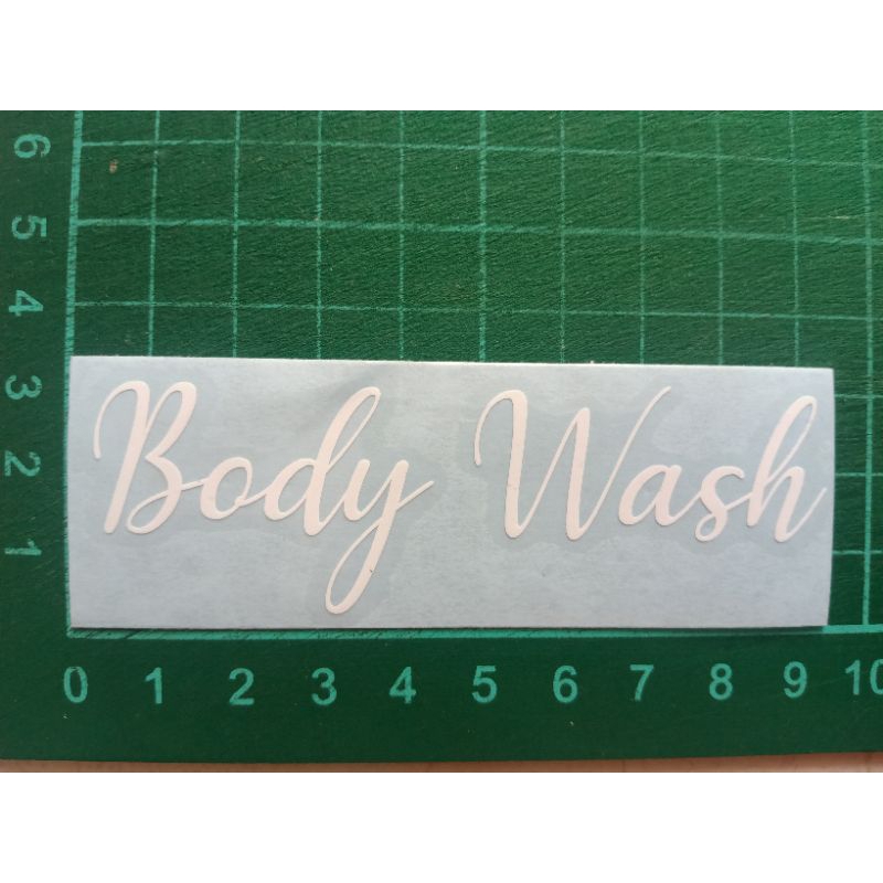 

sticker putih body wash stiker cutting murah