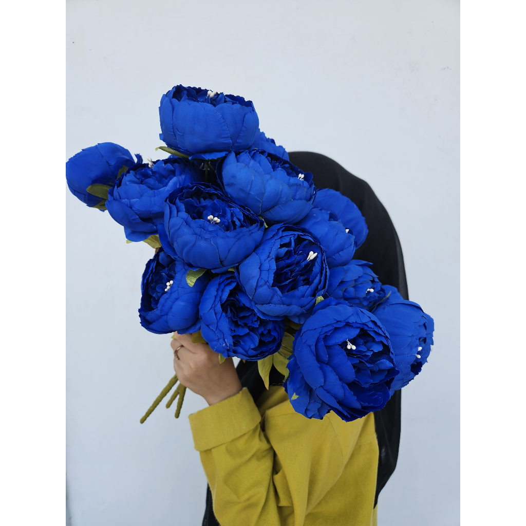 Peony Jumbo 7 cabang / Bunga Palsu Peony / Bunga Plastik Peony / Premium Dekorasi