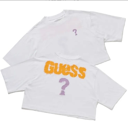 [PRELOVED] Guess Atasan Katun Kaos Olahraga Wanita Crop Top Katun Adem