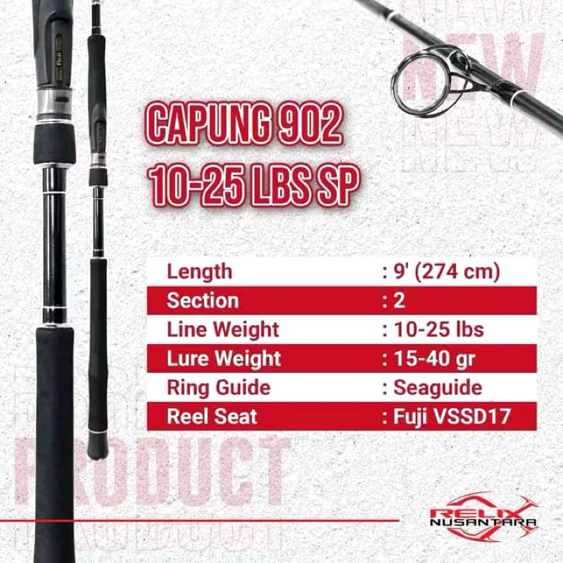 Joran Capung 902 Spinning Relix Nusantara Joran Pancing Shore Jigging dan Casting
