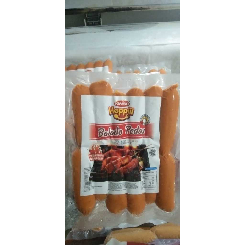 Vigo Sosis Bakar Sapi 550gr isi 12pcs || Kimbo Heppi Sosis Bakar Keju/Balado Pedas isi 12pcs/Sosis S