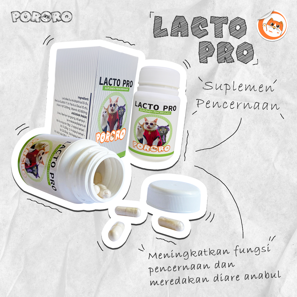 PORORO LACTO PRO Vitamin Suplemen Pencernaan Kucing