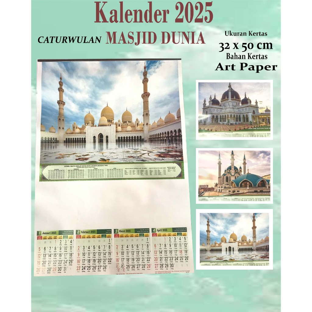 

KALENDER DINDING TAHUN 2025 CATURWULAN ( 3 LEMBAR ) GAMBAR MESJID DUNIA