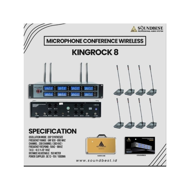 Mic Meja/Podium Mic Meja Wireless Sounddbest Kingrock 8 Original
