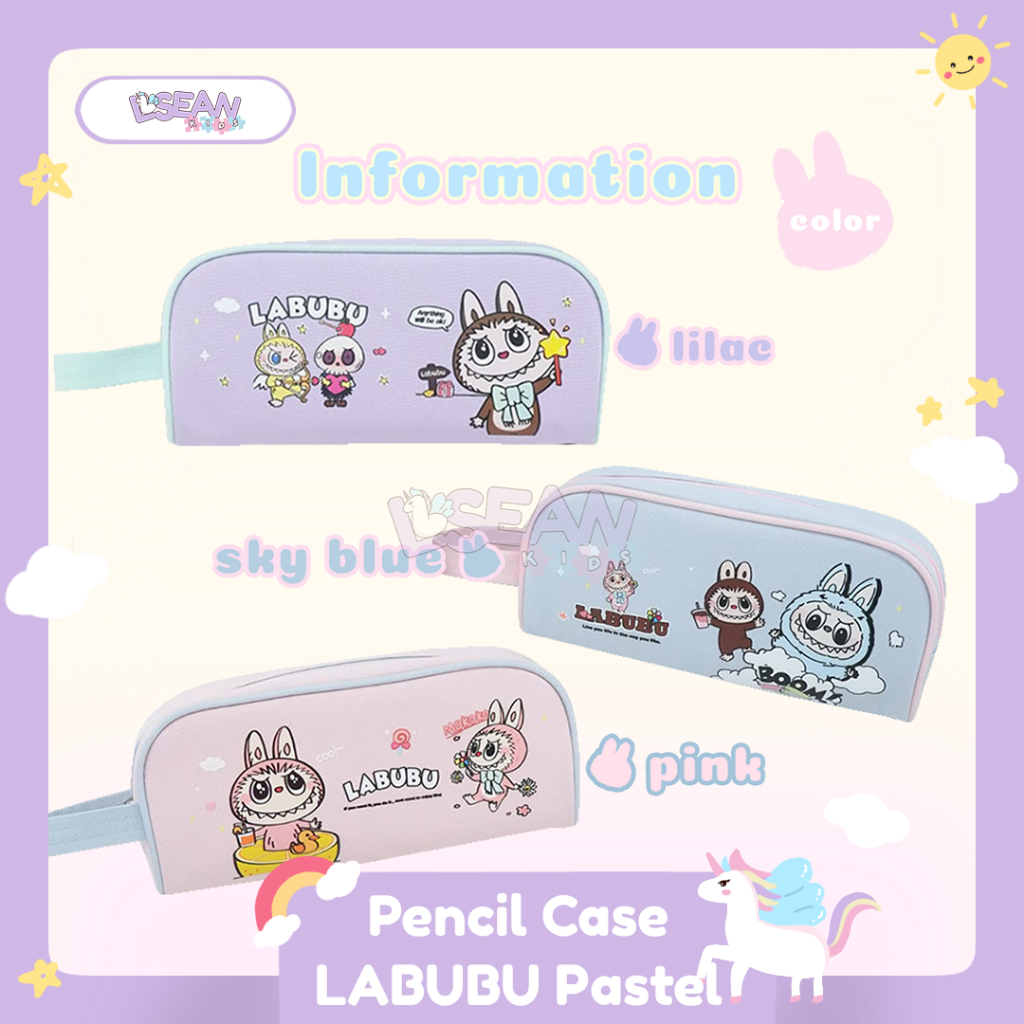 

TEMPAT PENSIL DAN ALAT TULIS MOTIF KARTUN LABUBU PENCIL CASE KAPASITAS BESAR WARNA PASTEL