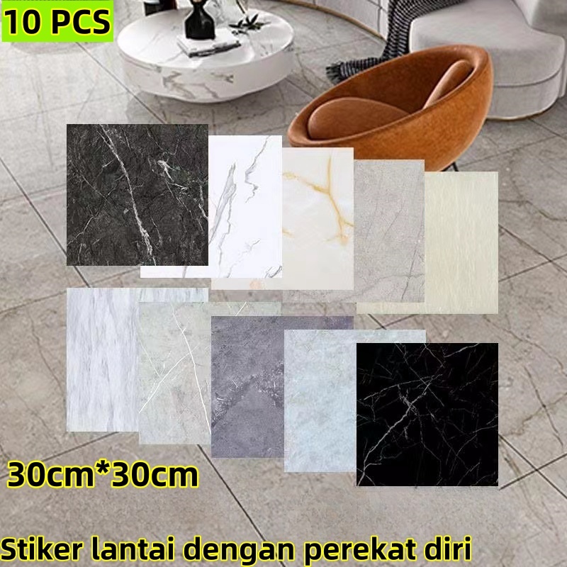 Stiker Lantai Marmer Dapur Kamar Mandi Ukuran 30 x 30 cm Stiker Lantai Marmer Vinyl Stiker Lantai Ma