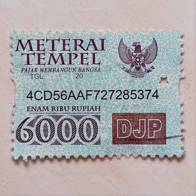 

Materai Meterai Tahun 2010 - 2015 Nominal 6.000 rupiah Used