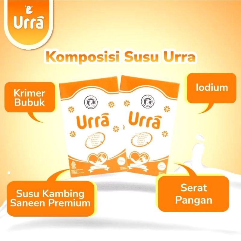 

SUSU URRA Susu Sehat Penambah Berat dan Tinggi Badan Anak - Susu Kambing Segar Saneen Premium Rasa Original 200 gram