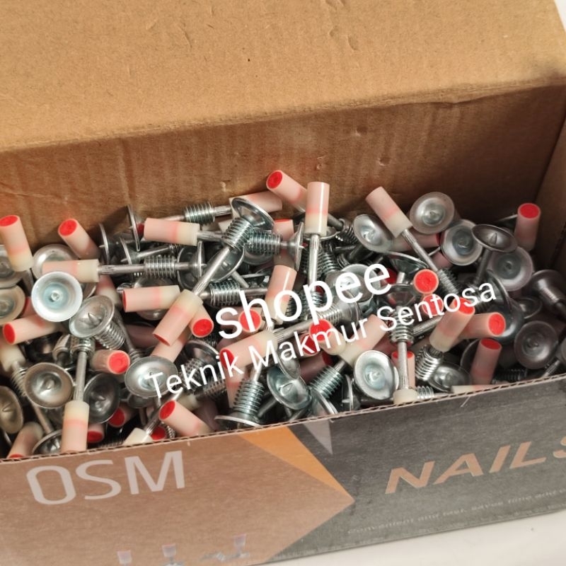 Paku Ramset Lurus Drat Mesiu 7,3mm BOX Stamset Nail Paku Tembak Ulir 7,3 mm