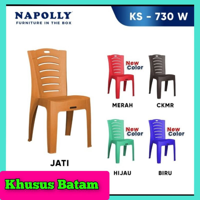 KURSI PLASTIK SANDAR NAPOLLY KS-730W/KURSI SANDAR/KURSI NAPOLLY(KHUSUS BATAM)