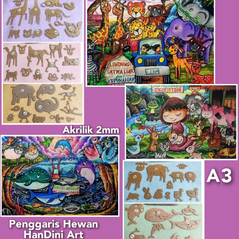 

KODE J56A Penggaris Hewan HanDini Art Cetakan Akrilik Peralatan Menggambar