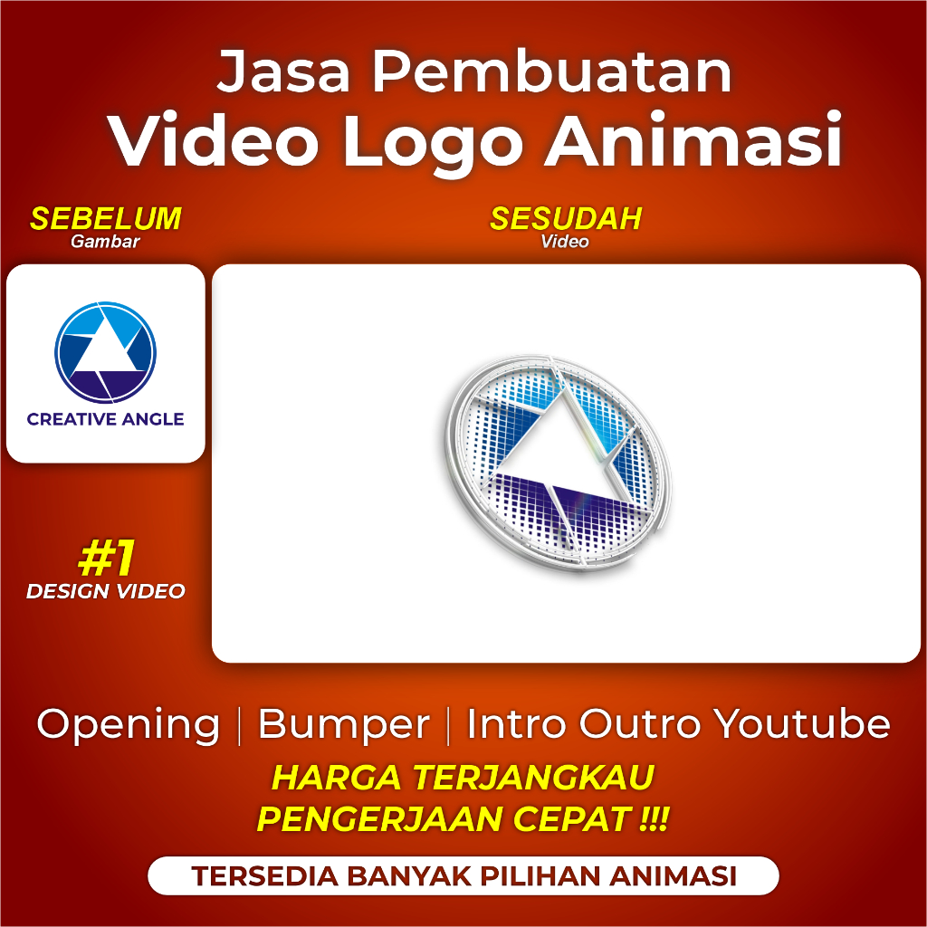 Jasa Pembuatan Video Animasi Logo Opening Intro Outro Logo untuk Youtube Instagram Tiktok