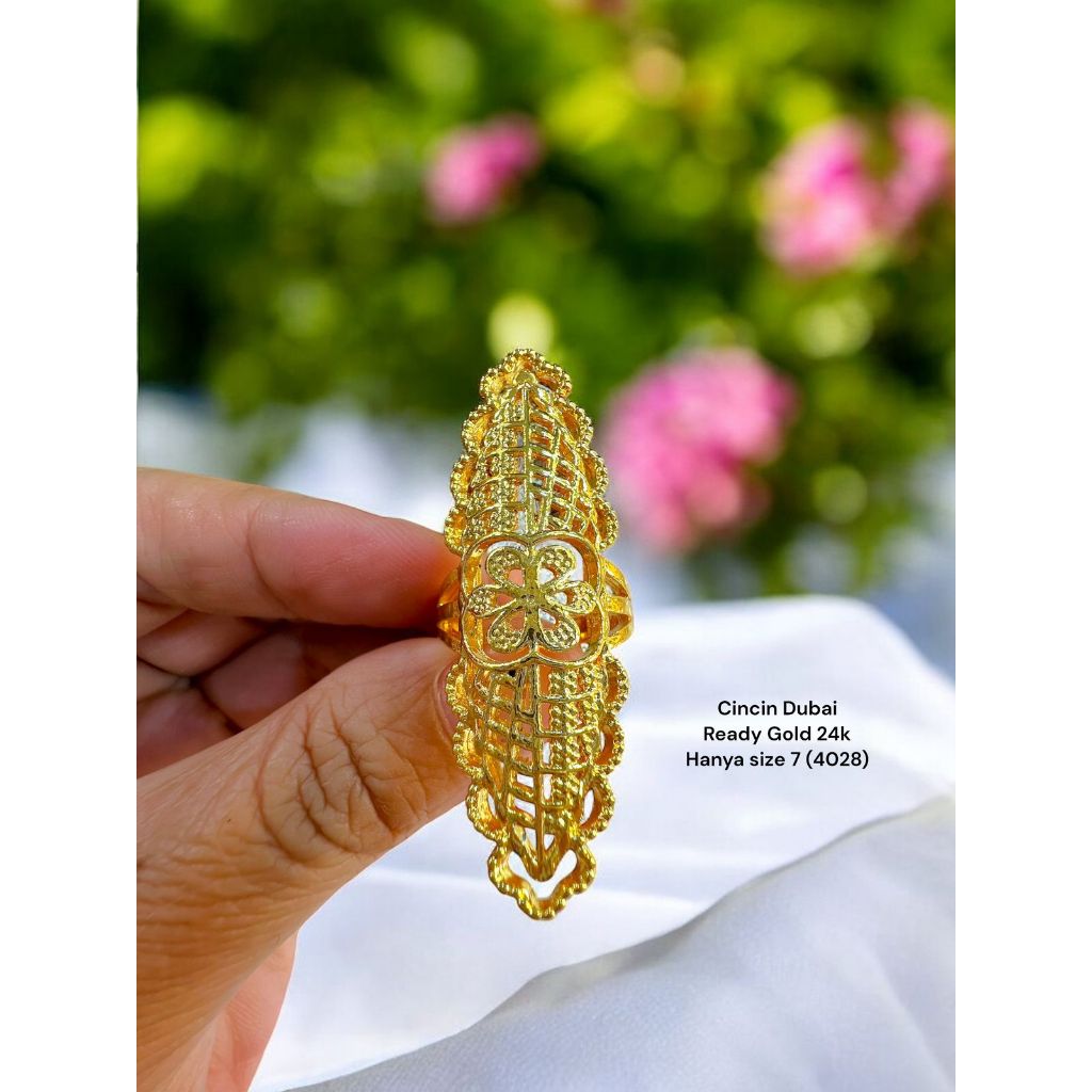 Cincin Tembaga Dubai Panjang kualitas premium anti karat anti hitam tidak mudah luntur 1028