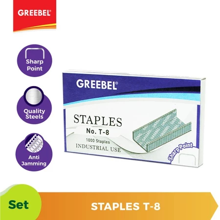 

Staples Isi Stapler Greebel No. T8 & T13 per-pack isi 10x100=1000pcs.