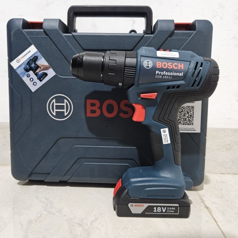 Mesin Bor Cas Tembok Baterai BOSCH GSB 183-LI Cordless Impact Drill / Driver Putra Inti