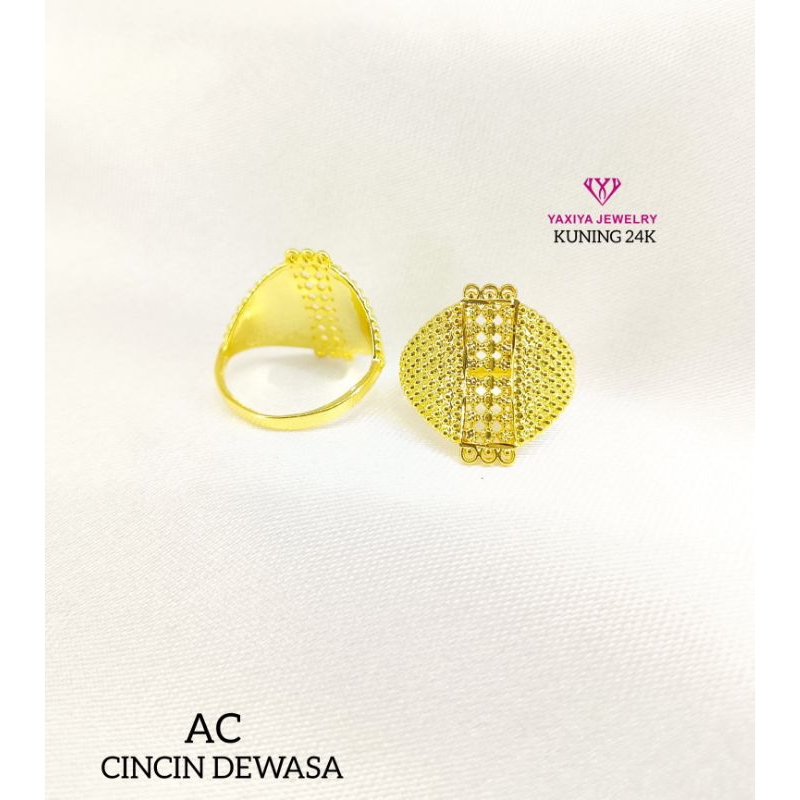 cincin motif 1/2 suku lapis emas 24k