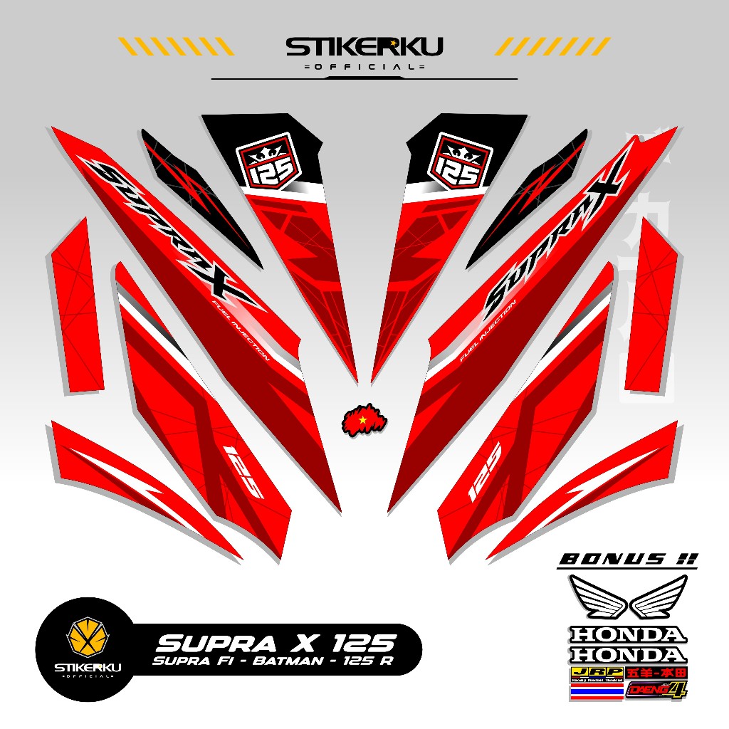 STRIPING SUPRA X 125 MOTIF X35 STIKER SUPRA BATMAN 125 2008 2013 STICKER WAVE 125 STIKERKU DECAL