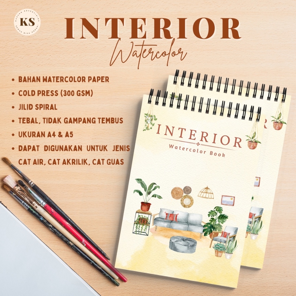 

KODE B86E WATERCOLOR BOOK INTERIOR Cold Press Acid Free 3gsm Buku Sketsa Mewarnai Remaja Dewasa A4 A5 Tebal