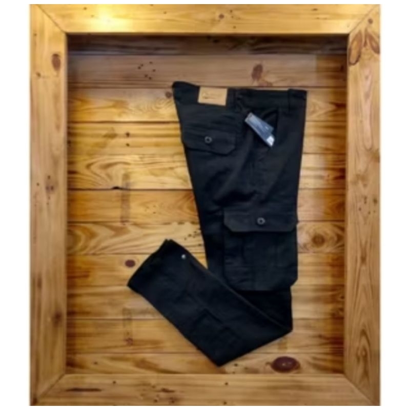 Celana cargo panjang chino pria