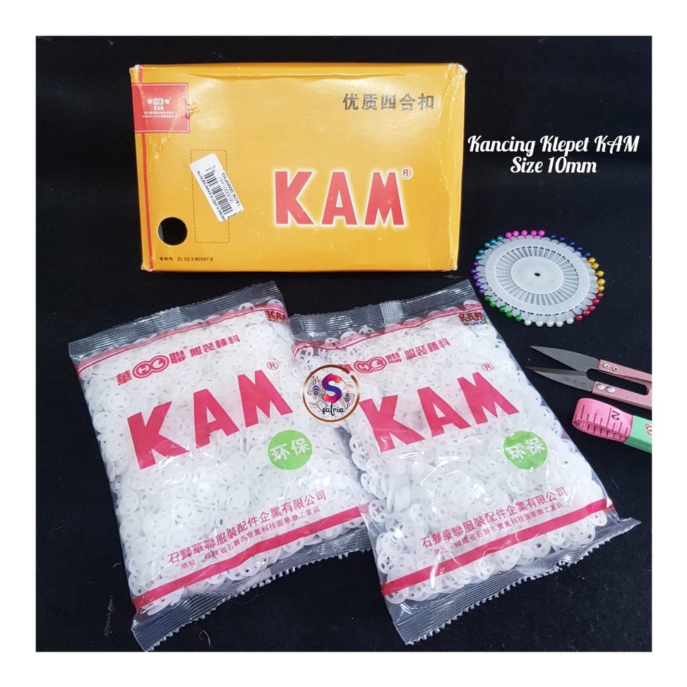 KODE X9Q Kancing Kam Kancing Cetet Jepret Snap Button Plastik KAM Putih 1mm 1 pcs