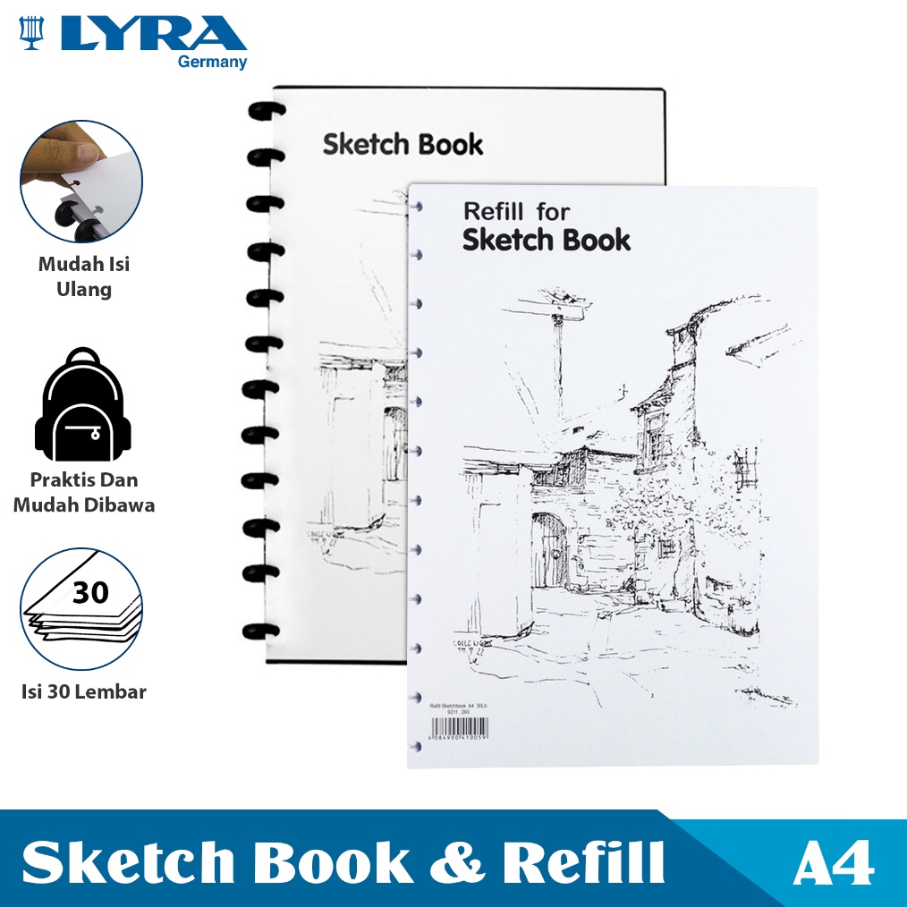 

KODE N43U LYRA COMBO 2 Buku Sketsa dan Refill Ukuran A4 3 Lembar Sketch Book Binder Buku Bergambar LYR92126