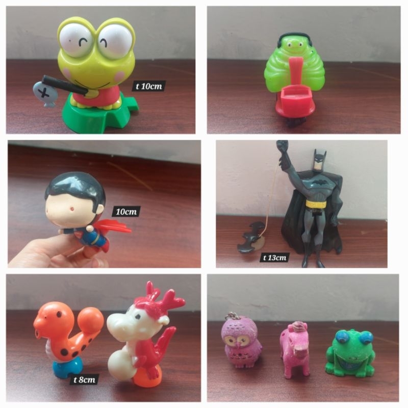 FIGURE HAPPY MEALS MCD MAINAN ANAK BATMAN KEROPI MONSTER SUPERMAN SMIGGEL NAGA