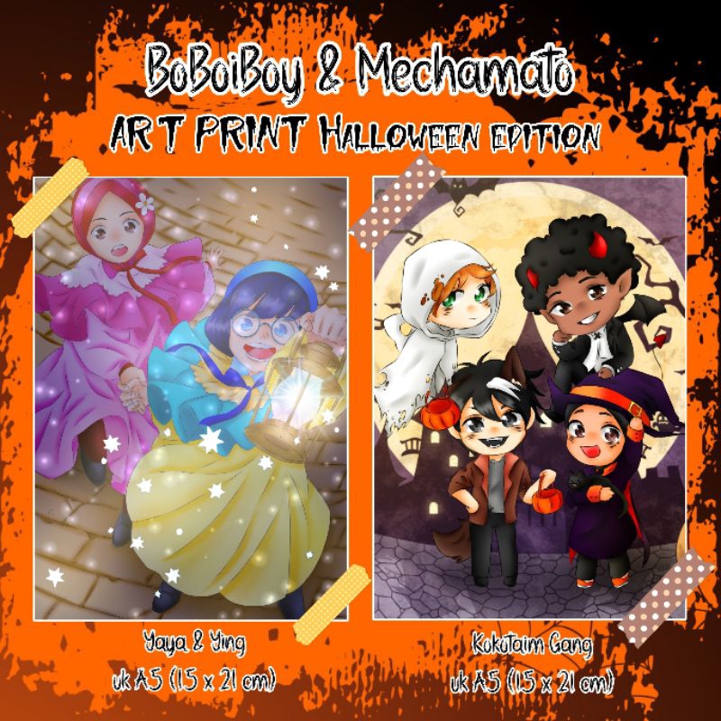 

LIMITED EDITION!! BoBoiBoy & Mechamato Halloween Edition A5 Artprint