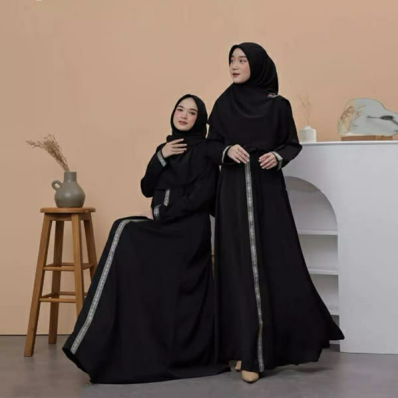 Abaya hitam remaja premium gamis hitam simple elegant terbaru
