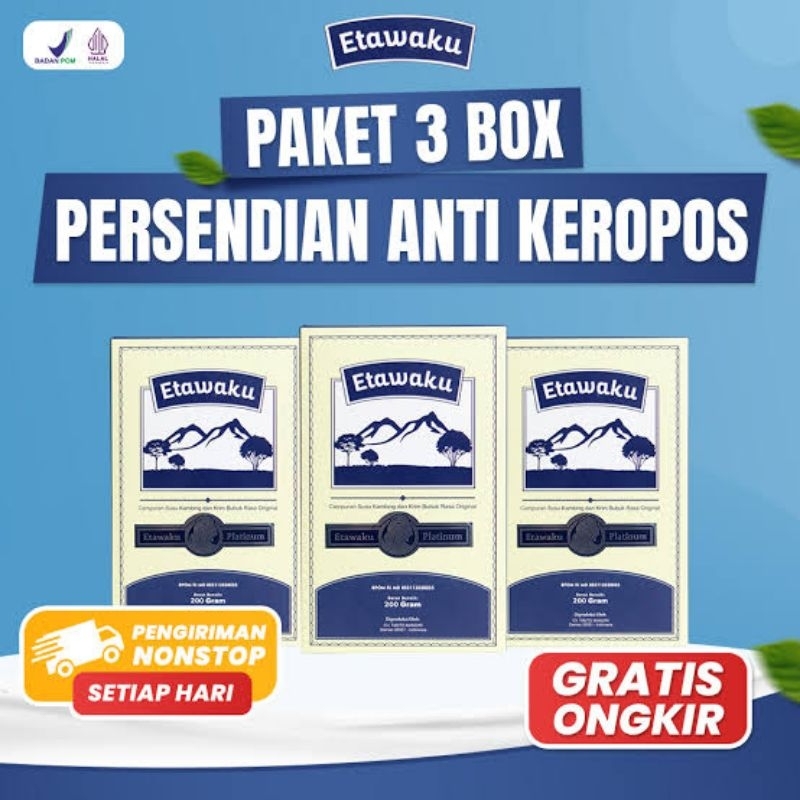 

Paket 3 Box Etawaku Platinum Original Rendah Gula Bebas Pengawet Efektif Jaga Kesehatan Jantung