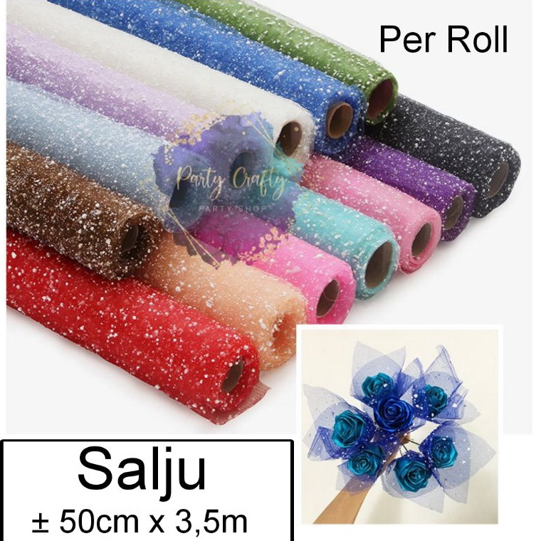 

Baru Kejutan 1 ROLL Flower Wrapping Paper Jaring Spider Korea Dots Salju Spider Mesh Roll Kertas Buket Bunga Florist Korean Jaring Net Roll Flower Wrapping Buket Bouquet